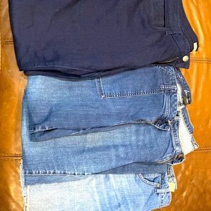 3 pairs of jeans and a pair of shorts